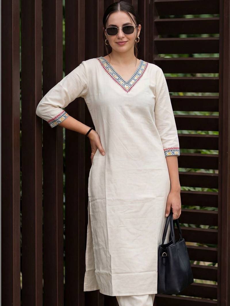 Women Ethnic Motifs Embroidered Regular Mirror Work Kurta with Trousers