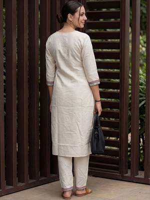 Women Ethnic Motifs Embroidered Regular Mirror Work Kurta with Trousers 4