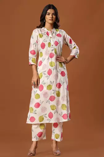 Women Ethnic Motifs Printed Regular Pure Cotton Kurta with Trousers