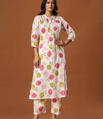 Women Ethnic Motifs Printed Regular Pure Cotton Kurta with Trousers