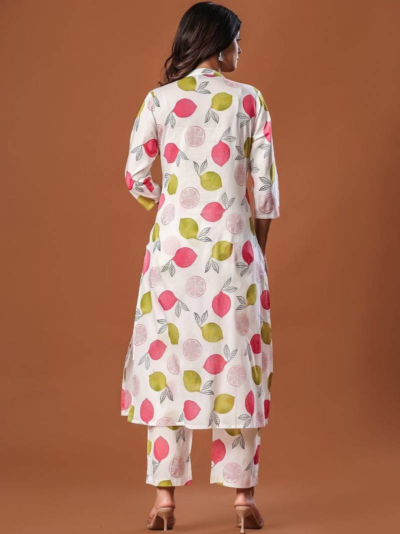 Women Ethnic Motifs Printed Regular Pure Cotton Kurta with Trousers