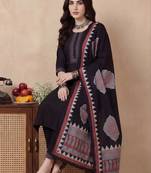 Women Regular Thread Work Pure Cotton Kurta with Trousers & With Dupatta