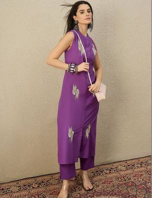 Women Ethnic Motifs Embroidered Regular Thread Work Pure Cotton Kurta with Trousers 1