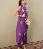 Women Ethnic Motifs Embroidered Regular Thread Work Pure Cotton Kurta with Trousers