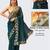 Teal net solid saree with blouse