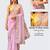 Pink net embroidered saree with blouse