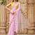 Pink net embroidered saree with blouse