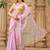 Pink net embroidered saree with blouse