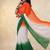 Multicolor organza printed saree with blouse