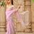 Pink net embroidered saree with blouse