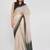 Off white pure linen woven design saree with blouse