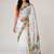 Off white organza printed saree with blouse