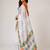 Off white organza printed saree with blouse