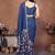 Blue linen printed saree with blouse