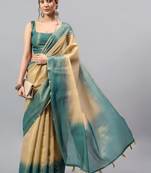 Multicolor polyester dyed saree with blouse