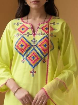 Women Ethnic Motifs Embroidered Kurta with Trousers & Dupatta Kurta Sets 3