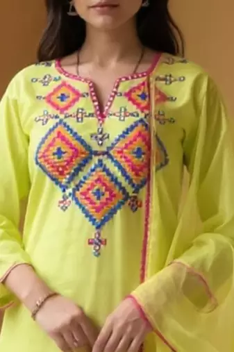 Women Ethnic Motifs Embroidered Kurta with Trousers & Dupatta Kurta Sets