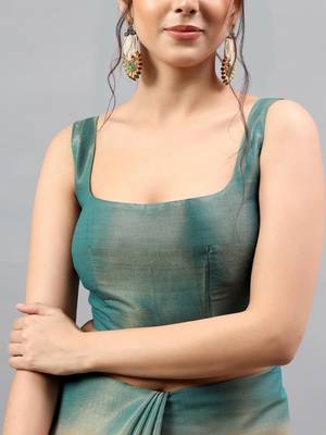 Multicolor polyester dyed saree with blouse 4