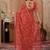 Red chiffon printed saree with blouse