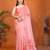 Pink organza printed saree with blouse