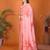 Pink organza printed saree with blouse