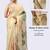 Cream tissue printed saree with blouse