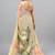 Cream tissue printed saree with blouse