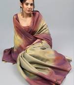 Multicolor polyester dyed saree with blouse