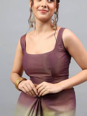 Multicolor polyester dyed saree with blouse 5