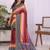 Maroon linen  saree with blouse