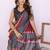 Maroon linen  saree with blouse