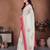 Off white linen printed saree with blouse