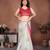 Off white linen printed saree with blouse