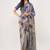 Multicolor linen printed saree with blouse