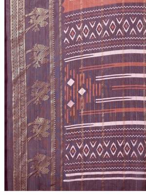 Multicolor pure georgette woven design saree with blouse 4
