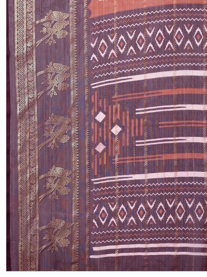Multicolor pure georgette woven design saree with blouse