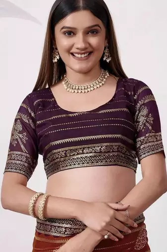 Multicolor pure georgette woven design saree with blouse
