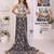 Black linen printed saree with blouse