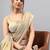 Beige tissue printed saree with blouse