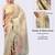 Beige tissue printed saree with blouse