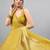 Mustard polyester dyed saree with blouse