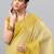 Mustard polyester dyed saree with blouse