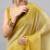 Mustard polyester dyed saree with blouse