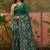 Green linen printed saree with blouse