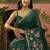 Green linen printed saree with blouse