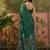 Green linen printed saree with blouse