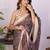 Brown linen  saree with blouse