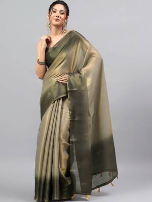Multicolor polyester dyed saree with blouse 1