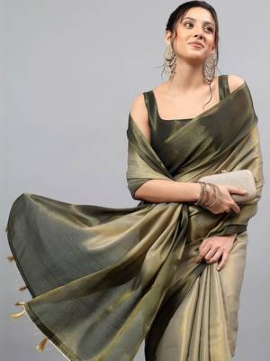Multicolor polyester dyed saree with blouse 2