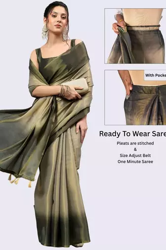 Multicolor polyester dyed saree with blouse